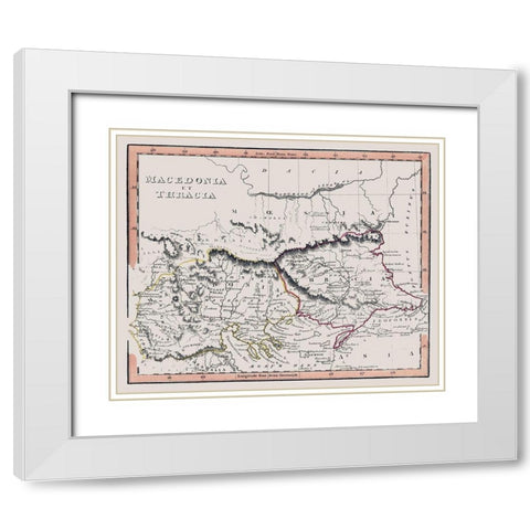 Macedonia Thracia Europe Greece - Fenner 1830 White Modern Wood Framed Art Print with Double Matting by Fenner