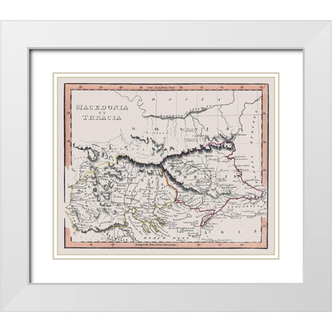 Macedonia Thracia Europe Greece - Fenner 1830 White Modern Wood Framed Art Print with Double Matting by Fenner
