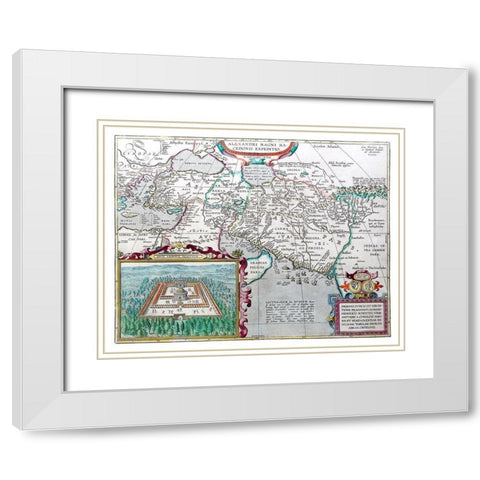 Macedonia Alexander the Great Greece White Modern Wood Framed Art Print with Double Matting by Ortelius