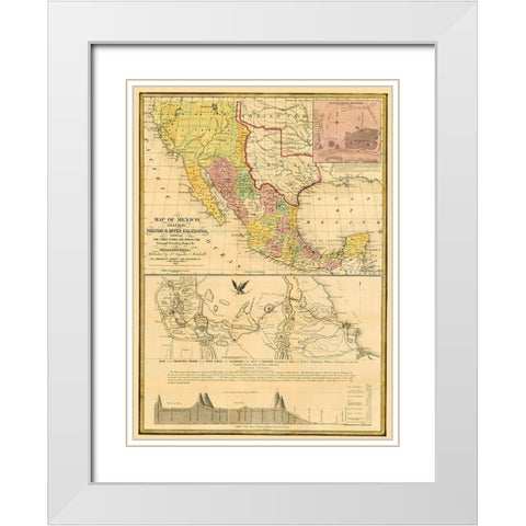 Mexico Yucatan Upper California United States White Modern Wood Framed Art Print with Double Matting by Mitchell