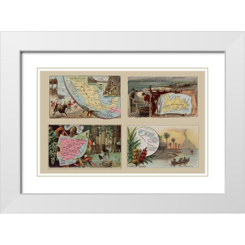 Sandwich Isle Spain Mexico Newfoundland White Modern Wood Framed Art Print with Double Matting by Arbuckle