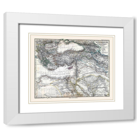 Eastern Mediterranean Sea North Africa White Modern Wood Framed Art Print with Double Matting by Stieler