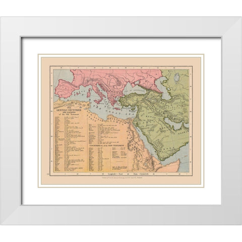 Gentile Countries Old Testament Middle East White Modern Wood Framed Art Print with Double Matting by Case