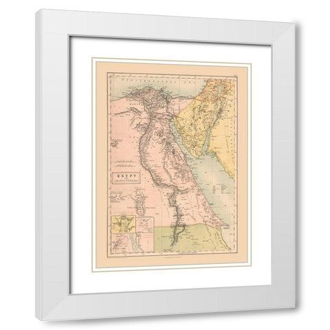 Middle East Egypt Arabia - Black 1867 White Modern Wood Framed Art Print with Double Matting by Black