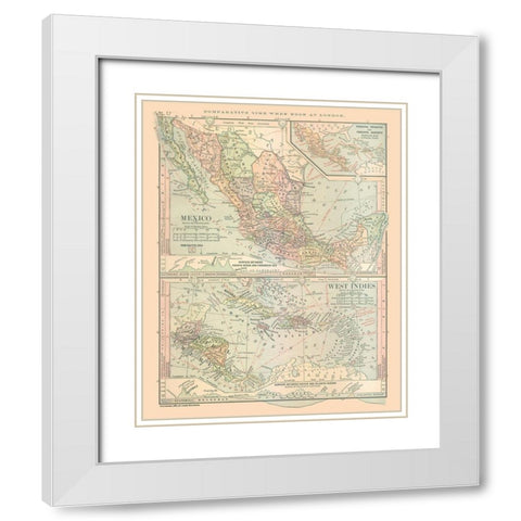 West Indies Central America Mexico Guatemala White Modern Wood Framed Art Print with Double Matting by Monteith