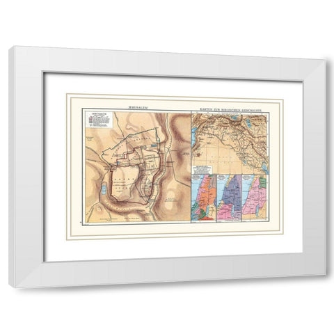 Biblical History Middle East Israel - Droysen 1886 White Modern Wood Framed Art Print with Double Matting by Droysen