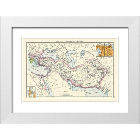 Alexander the Great Empire Middle East Greece Iran White Modern Wood Framed Art Print with Double Matting by Droysen