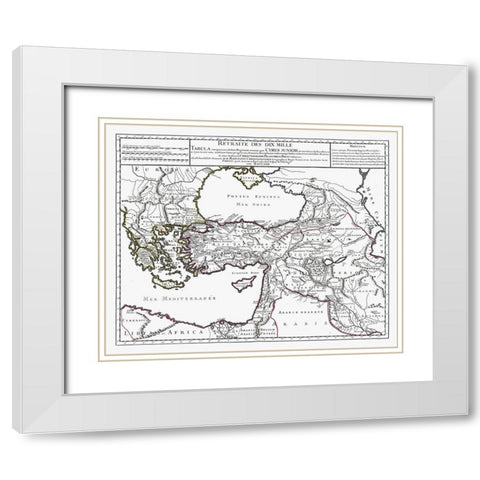 Middle East Turkey Greece Iraq - De Lisle 1731 White Modern Wood Framed Art Print with Double Matting by De L''isle