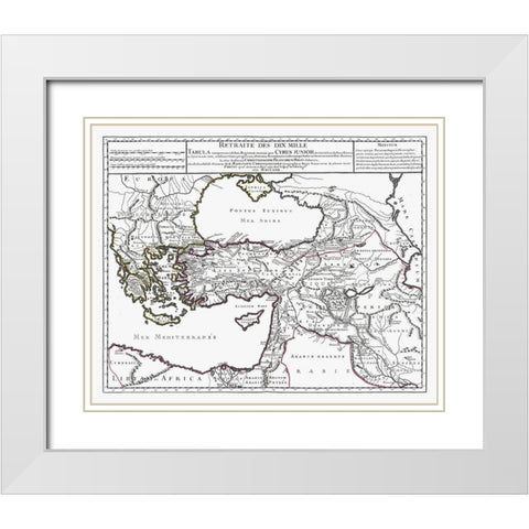 Middle East Turkey Greece Iraq - De Lisle 1731 White Modern Wood Framed Art Print with Double Matting by De L''isle