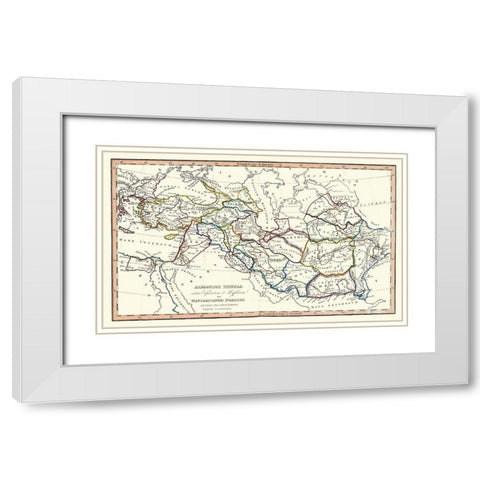 Alexanders Travels Asia Middle East - Fenner 1830 White Modern Wood Framed Art Print with Double Matting by Fenner