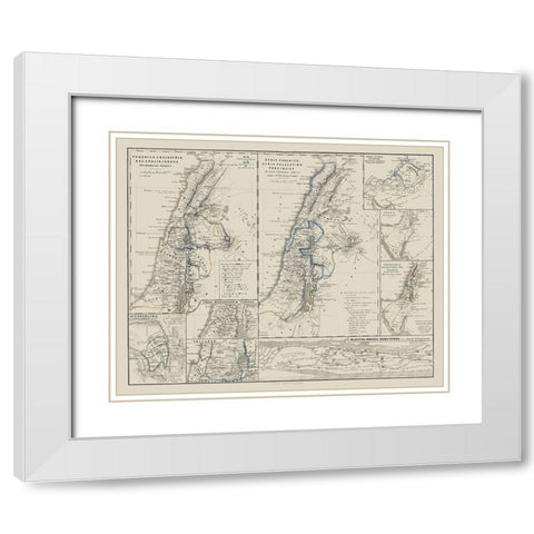 Middle East - Spruner 1865 White Modern Wood Framed Art Print with Double Matting by Spruner