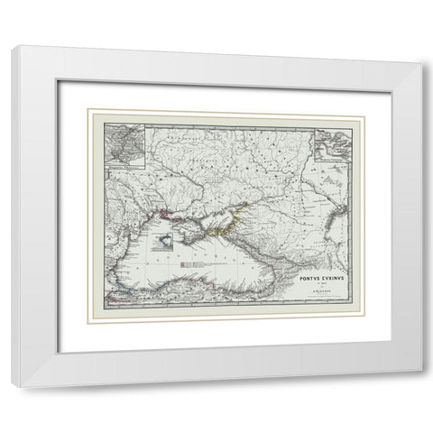 Ancient Middle East - Spruner 1865 White Modern Wood Framed Art Print with Double Matting by Spruner