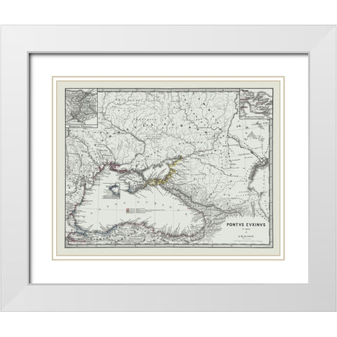 Ancient Middle East - Spruner 1865 White Modern Wood Framed Art Print with Double Matting by Spruner