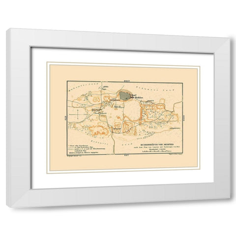 Memphis Egypt Africa - Baedeker 1913 White Modern Wood Framed Art Print with Double Matting by Baedeker