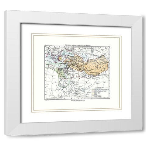 East Ancient Kingdom Middle East - Perthes 1896 White Modern Wood Framed Art Print with Double Matting by Perthes