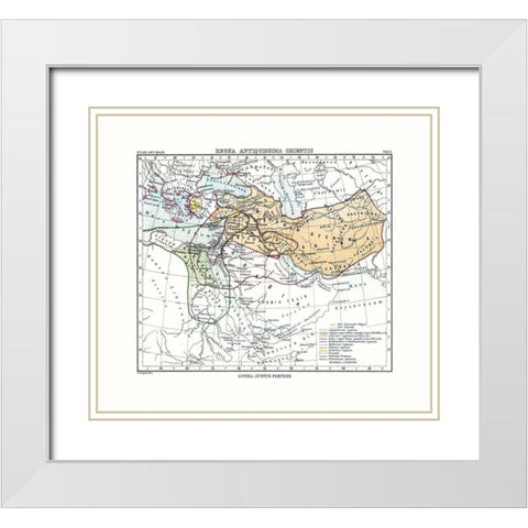 East Ancient Kingdom Middle East - Perthes 1896 White Modern Wood Framed Art Print with Double Matting by Perthes