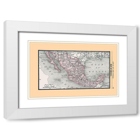 Mexico - Alden 1886 White Modern Wood Framed Art Print with Double Matting by Alden