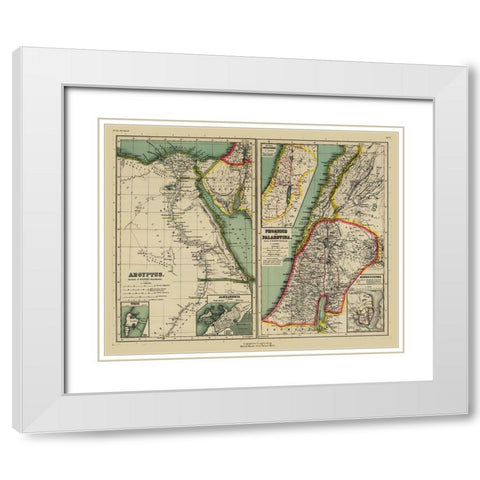Middle East Egypt Palestina Phoenice - Kiepert White Modern Wood Framed Art Print with Double Matting by Kiepert
