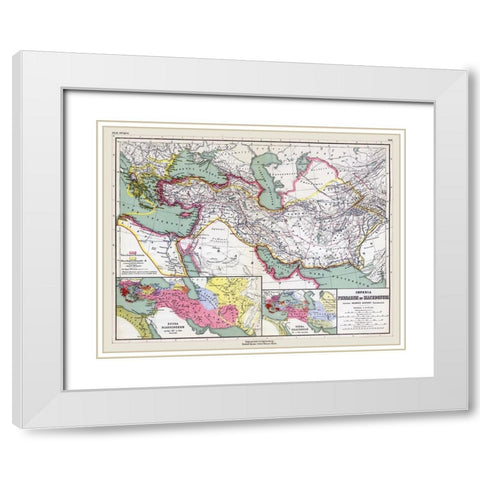 Middle East Persian Macedonian Empires White Modern Wood Framed Art Print with Double Matting by Kiepert