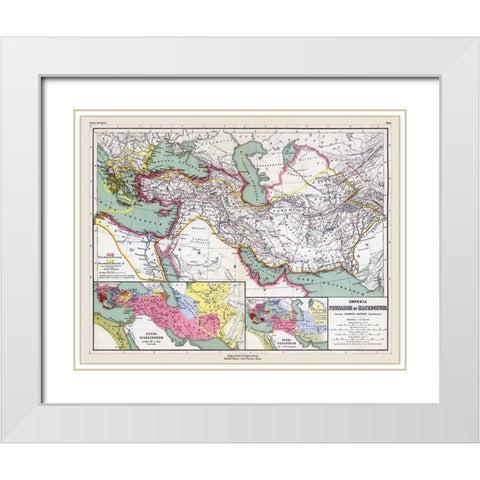 Middle East Persian Macedonian Empires White Modern Wood Framed Art Print with Double Matting by Kiepert