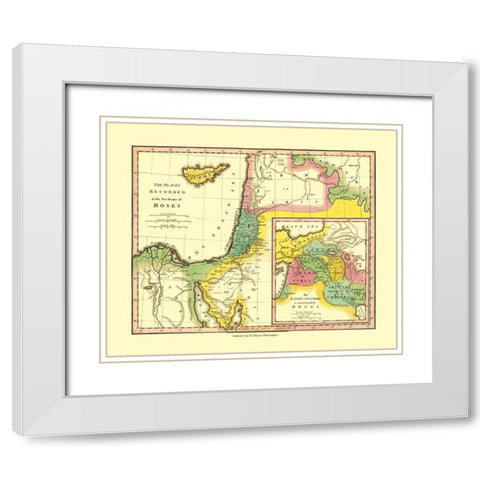 Middle East Five Books of Moses Places White Modern Wood Framed Art Print with Double Matting by Wilkinson
