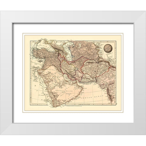 Middle East Persia Arabia - Arrowsmith 1825 White Modern Wood Framed Art Print with Double Matting by Arrowsmith