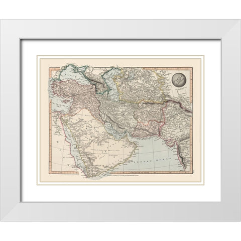 Middle East Persia Arabia - Arrowsmith 1825 White Modern Wood Framed Art Print with Double Matting by Arrowsmith
