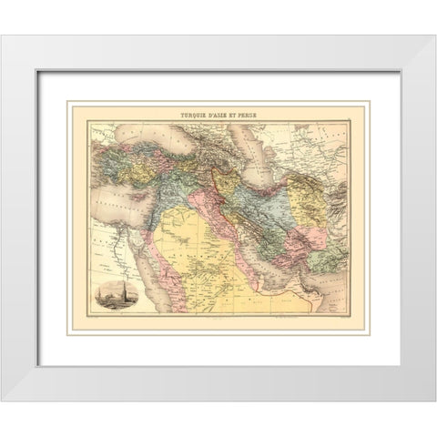 Middle East Turkey in Asia Persia - Migeon 1892 White Modern Wood Framed Art Print with Double Matting by Migeon