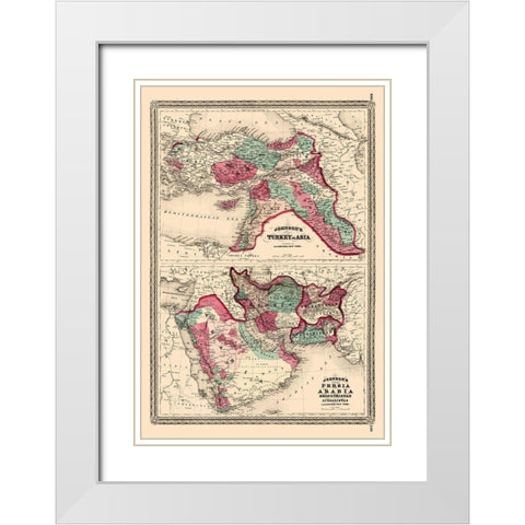 Middle East Turkey in Asia Persia Arabia White Modern Wood Framed Art Print with Double Matting by Johnson