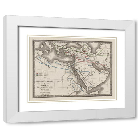 Dispersion of People Middle East - Monin 1839 White Modern Wood Framed Art Print with Double Matting by Monin