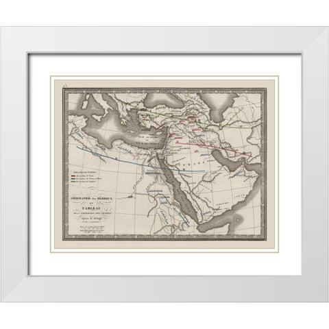 Dispersion of People Middle East - Monin 1839 White Modern Wood Framed Art Print with Double Matting by Monin