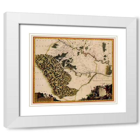 Eastern Europe Moldova Ukraine - Blaeu 1662 White Modern Wood Framed Art Print with Double Matting by Blaeu