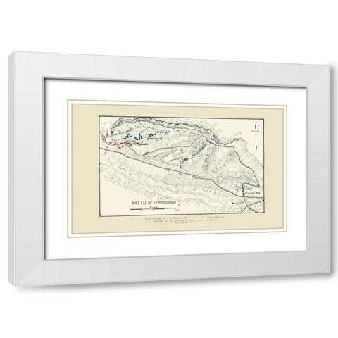 Cerro Gordo Battle 1892 White Modern Wood Framed Art Print with Double Matting by Church News Publishing
