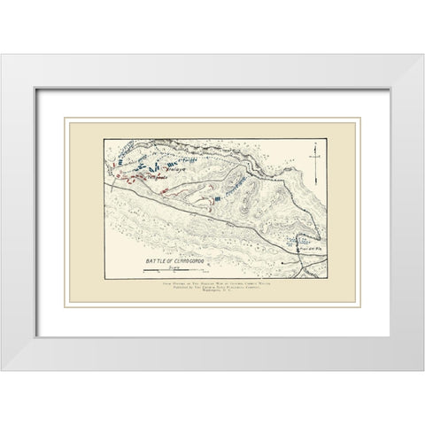 Cerro Gordo Battle 1892 White Modern Wood Framed Art Print with Double Matting by Church News Publishing