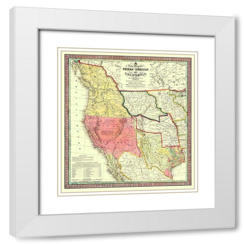 Texas Oregon California United States White Modern Wood Framed Art Print with Double Matting by Mitchell