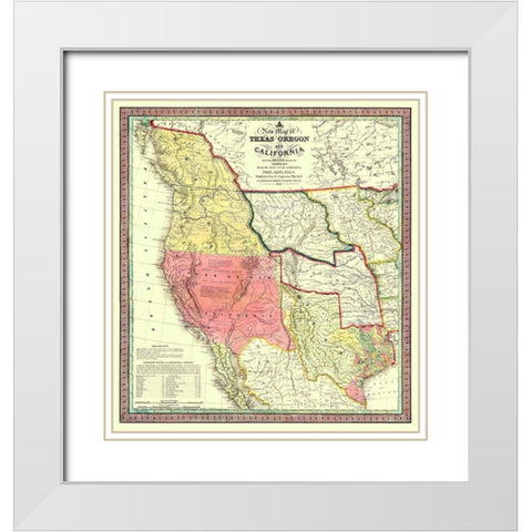 Texas Oregon California United States White Modern Wood Framed Art Print with Double Matting by Mitchell