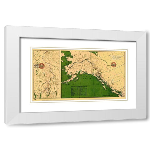 Alaska, Yukon and British Columbia - Marsh 1904 White Modern Wood Framed Art Print with Double Matting by Marsh