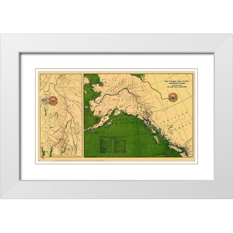 Alaska, Yukon and British Columbia - Marsh 1904 White Modern Wood Framed Art Print with Double Matting by Marsh