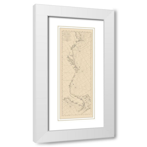 Cape Cod To Havannah - Moore 1784 White Modern Wood Framed Art Print with Double Matting by Moore