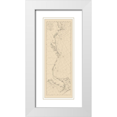 Cape Cod To Havannah - Moore 1784 White Modern Wood Framed Art Print with Double Matting by Moore