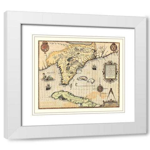 Caribbean Cuba Florida United States White Modern Wood Framed Art Print with Double Matting by Le Moyne