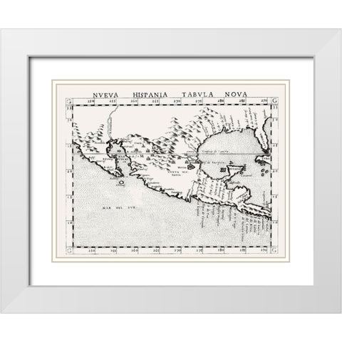 North America New Hispania Mexico United States White Modern Wood Framed Art Print with Double Matting by Ruscelli