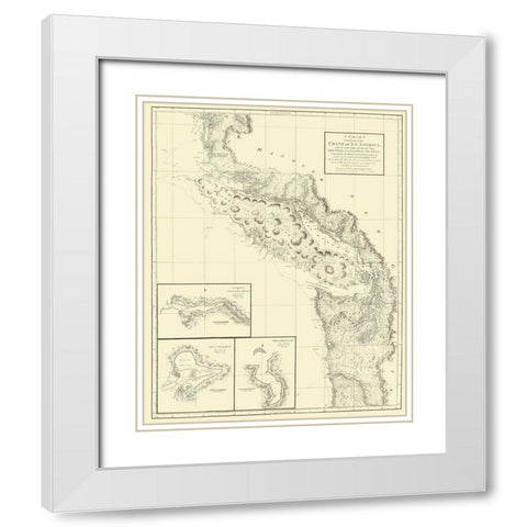 Northwest American Coast - Robinson 1798 White Modern Wood Framed Art Print with Double Matting by Robinson