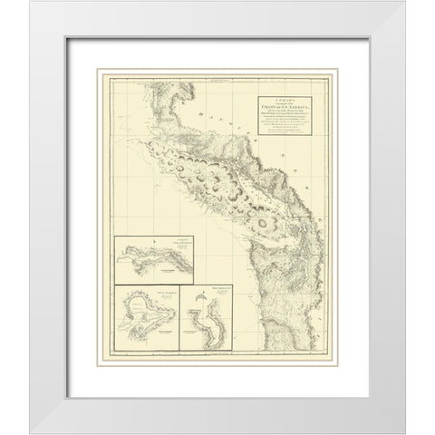 Northwest American Coast - Robinson 1798 White Modern Wood Framed Art Print with Double Matting by Robinson