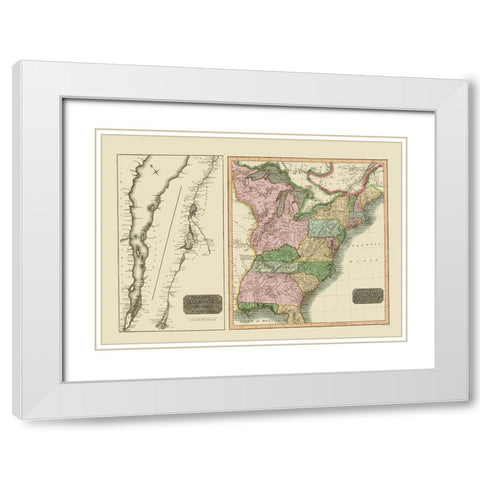 Saint Laurence River United States Canada White Modern Wood Framed Art Print with Double Matting by Thomson