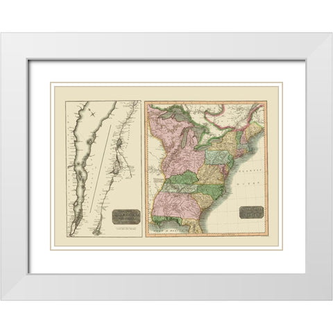 Saint Laurence River United States Canada White Modern Wood Framed Art Print with Double Matting by Thomson