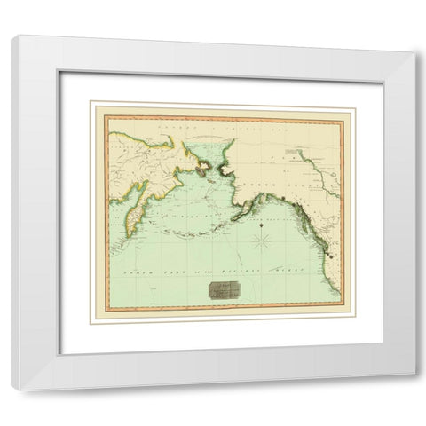 Northwest Passage between Asia America White Modern Wood Framed Art Print with Double Matting by Thomson