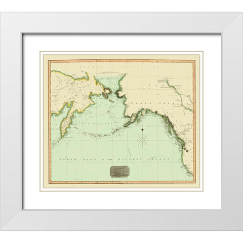 Northwest Passage between Asia America White Modern Wood Framed Art Print with Double Matting by Thomson