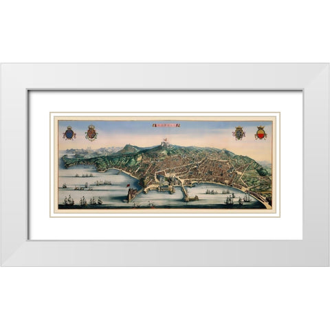 Naples Italy - Mortier 1704 White Modern Wood Framed Art Print with Double Matting by Mortier