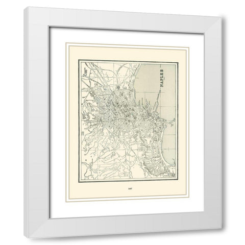 Naples Italy - Rathbun 1893 White Modern Wood Framed Art Print with Double Matting by Rathbun